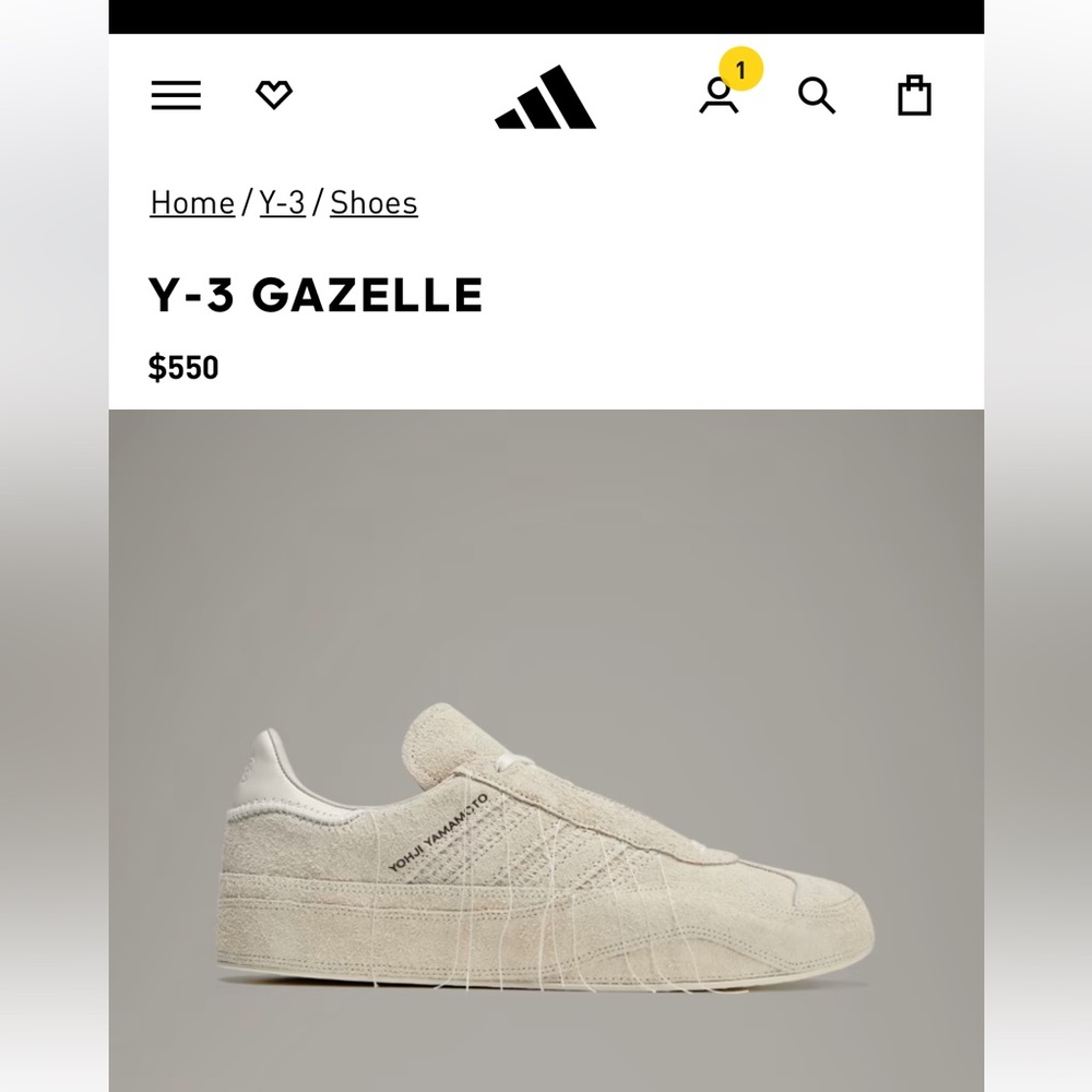 Adidas Y-3 Gazelle Leather Suede Platform Sneakers Gazelles 11.5